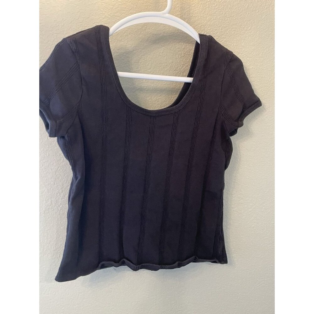 Madewell Crop‎ Top Black Medium Shirt Minimalist Preppy Casual Emo grunge